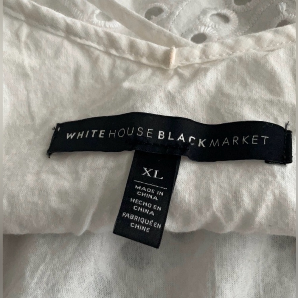 White House Black Market white ruffled eyelet peplum camisole -XL - Picture 4 of 5